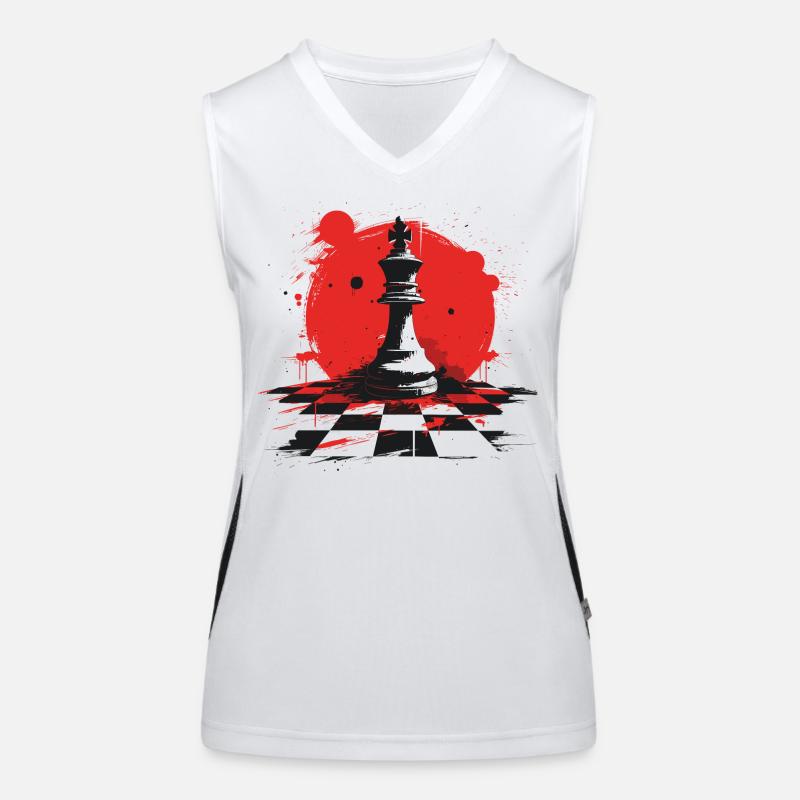 Chess Pieces Graphics Women's Functional Contrast Tank Top