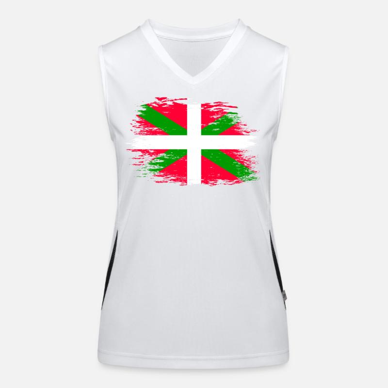 Baskische Flagge used Funktionelles Kontrast-Tank Top für Frauen