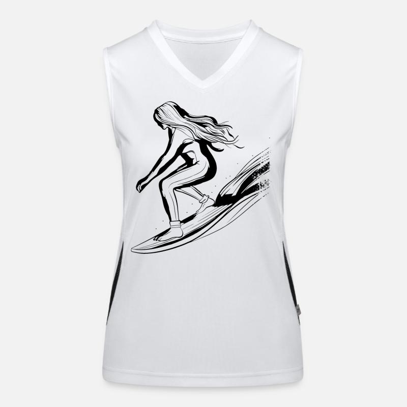 Surfer Mädchen Funktionelles Kontrast-Tank Top für Frauen