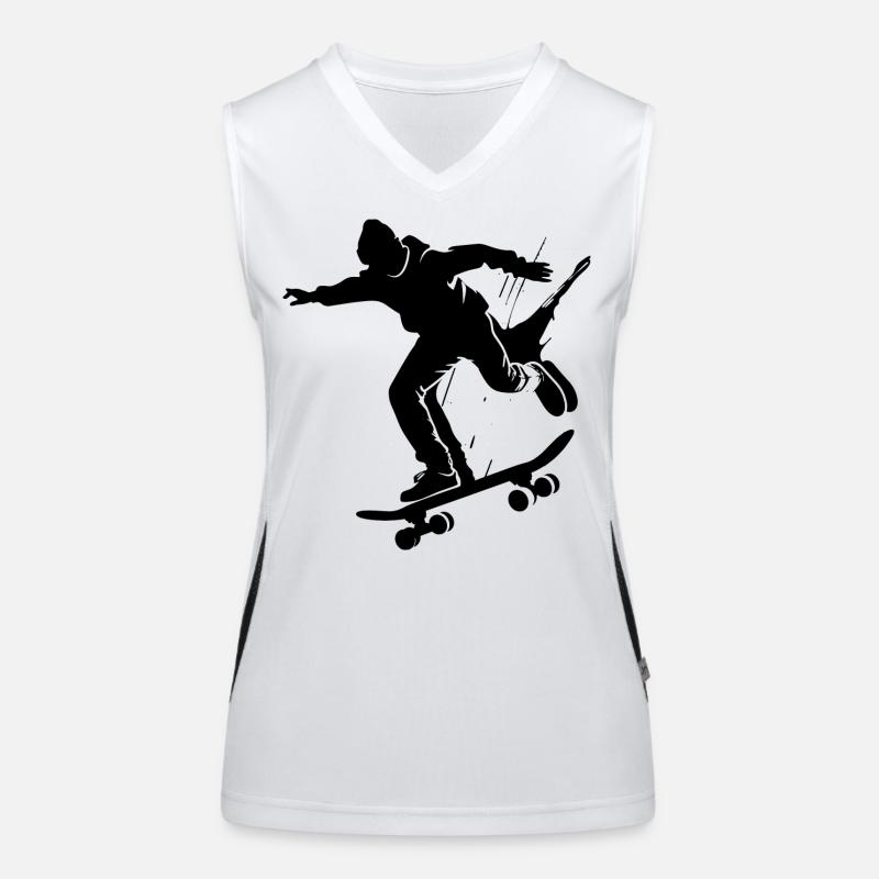 Skateboarder Funktionelles Kontrast-Tank Top für Frauen
