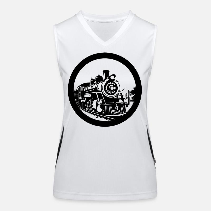 Lokomotive Funktionelles Kontrast-Tank Top für Frauen