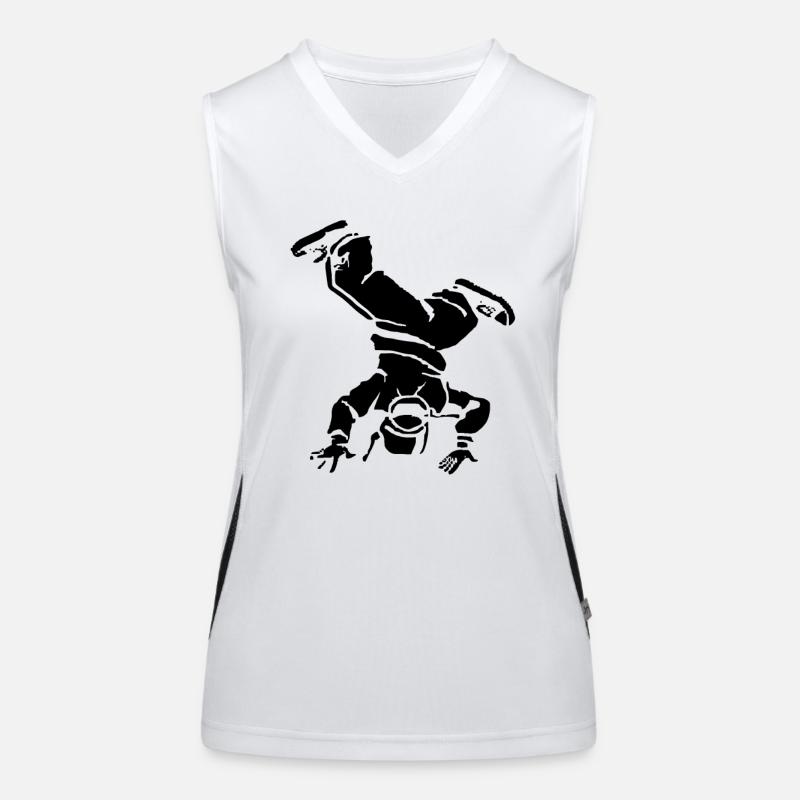 Breakdancer Zeichnung Funktionelles Kontrast-Tank Top für Frauen