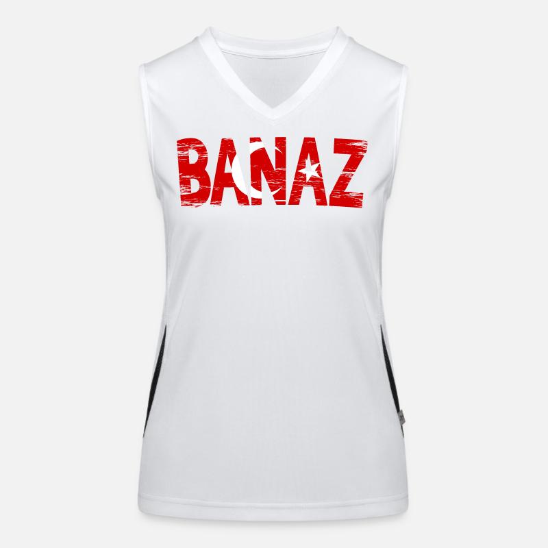 Banaz Usak Turkey Flag Women's Functional Contrast Tank Top