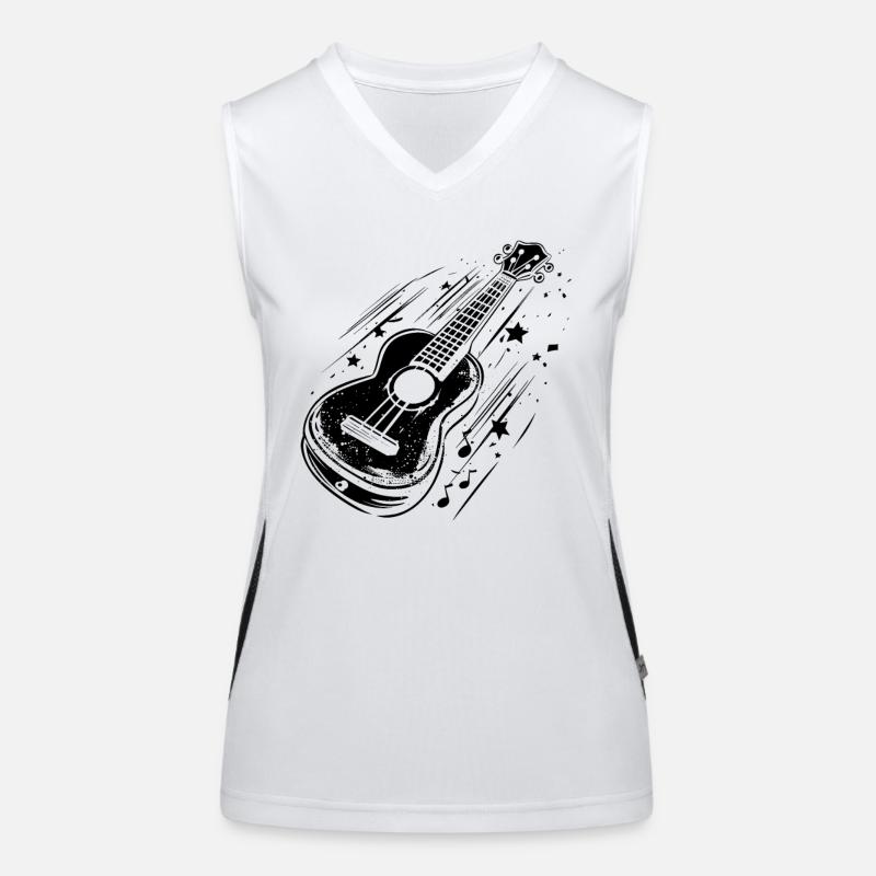 Ukulele Zeichnung Funktionelles Kontrast-Tank Top für Frauen
