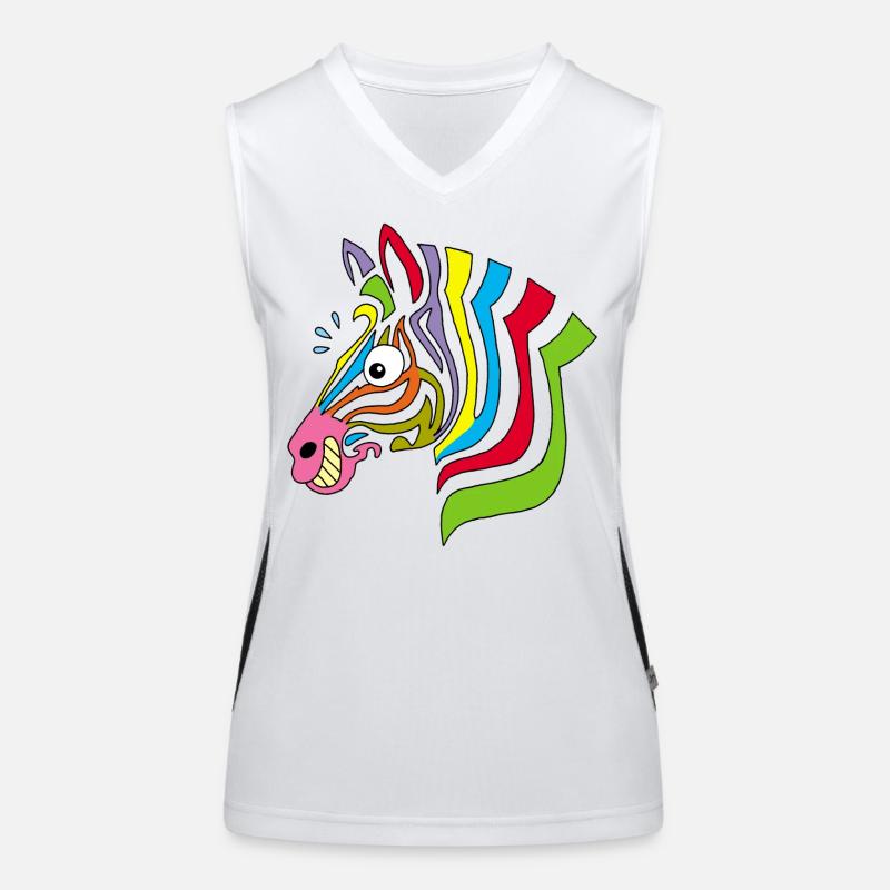 multicolored zebra Women's Functional Contrast Tank Top