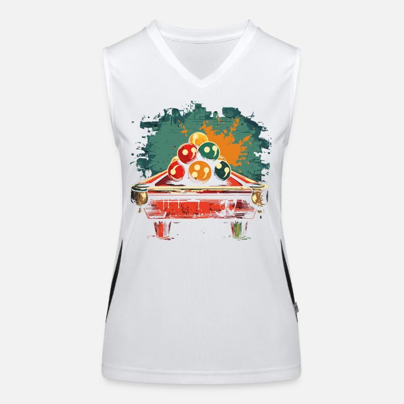 Billiard Comic Style - Women's Functional Contrast Tank Top - white/black