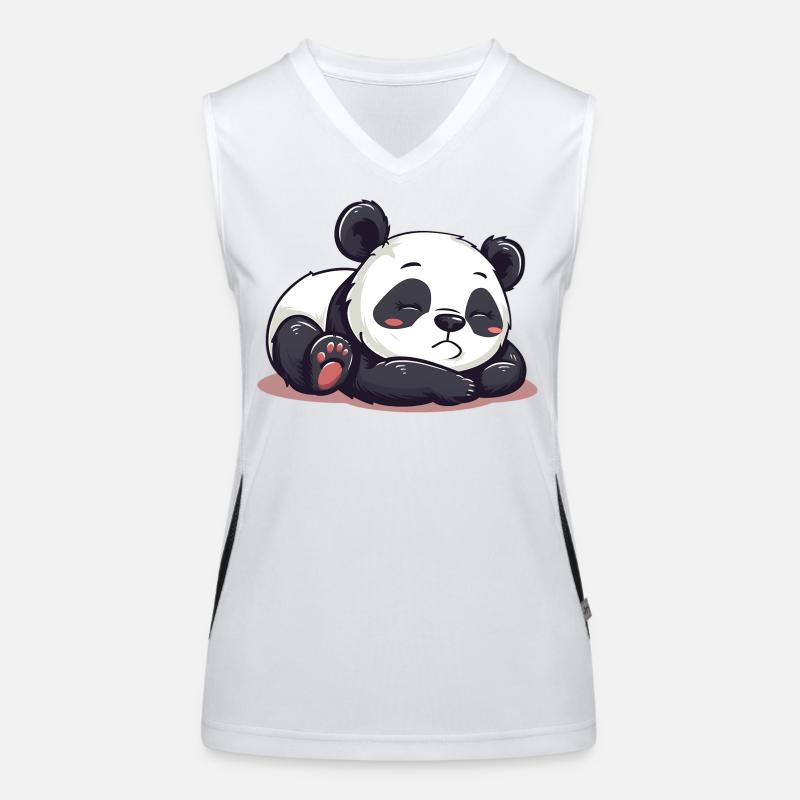 Dessin animé mignon d’un panda endormi - Design adorable Débardeur respirant contrasté Femme