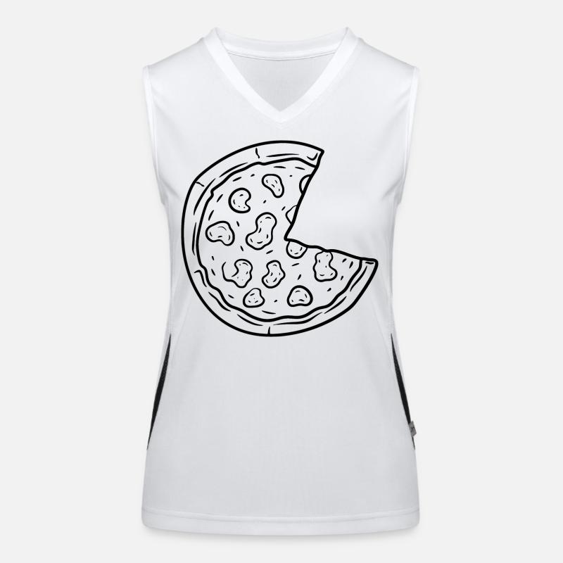 Pizza Zeichnung Funktionelles Kontrast-Tank Top für Frauen