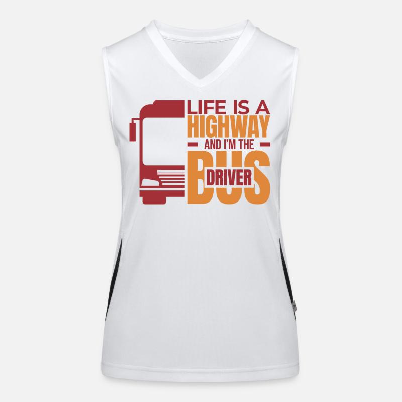Profound Bus Driver Saying Women's Functional Contrast Tank Top