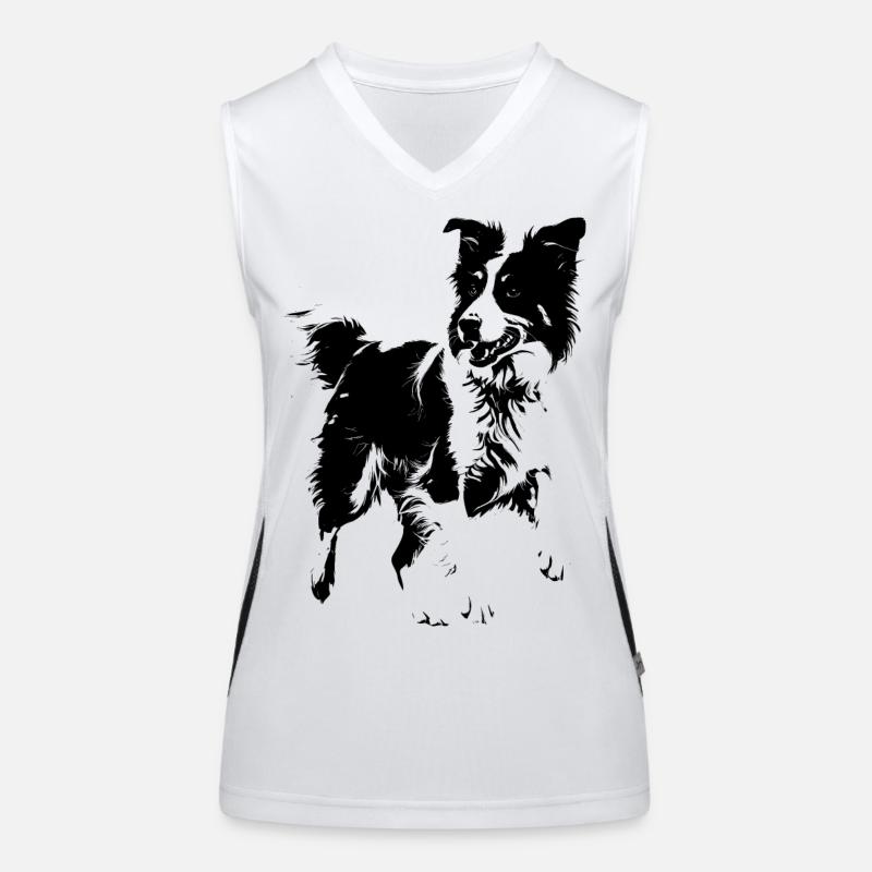 chien de race border collie Débardeur respirant contrasté Femme
