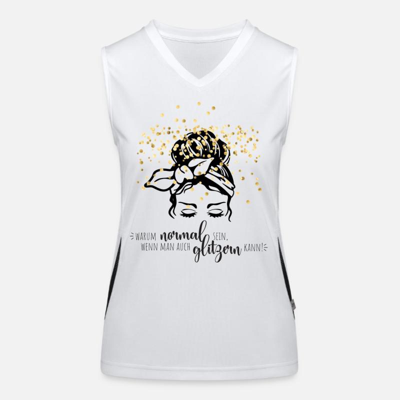Glitzerkonfetti Spruch Funktionelles Kontrast-Tank Top für Frauen