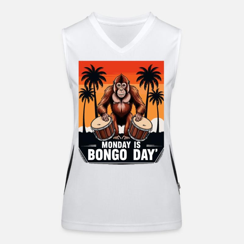 Monkey Bongo Drummer Women's Functional Contrast Tank Top