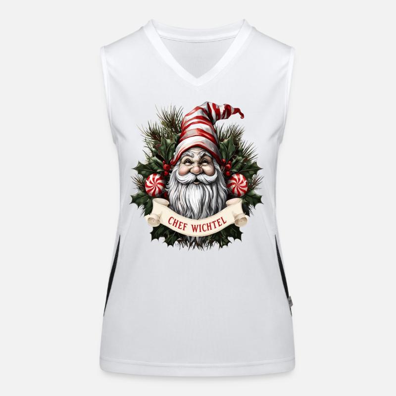 Gnome de Noël en chef Débardeur respirant contrasté Femme