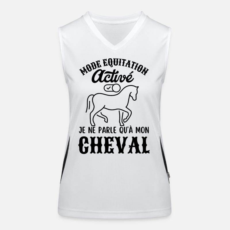 Mode équitation activé Débardeur respirant contrasté Femme