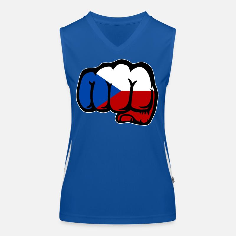 Czech Republic Fist Flag Women's Functional Contrast Tank Top
