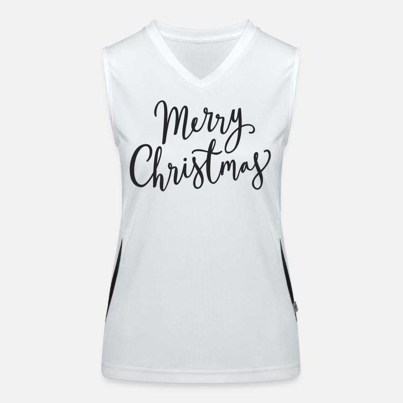 Merry Christmas Script Noir Débardeur respirant contrasté Femme