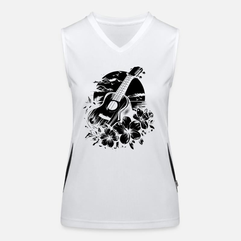 Ukulele Grafik Funktionelles Kontrast-Tank Top für Frauen
