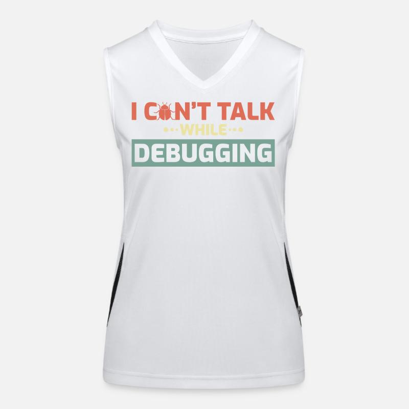 I Can't Talk While Debugging Women's Functional Contrast Tank Top
