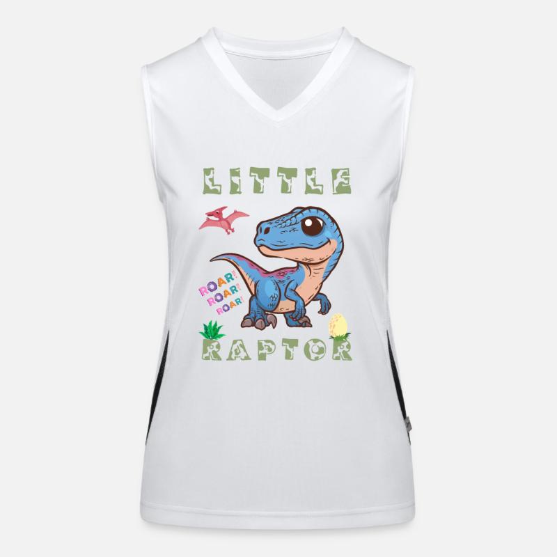 prehistoric dinosaur carnivorous raptor cretaceous Women's Functional Contrast Tank Top