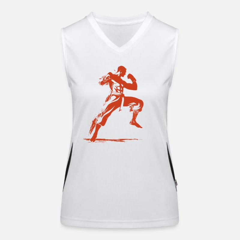 Oldschool Kickboxer Funktionelles Kontrast-Tank Top für Frauen