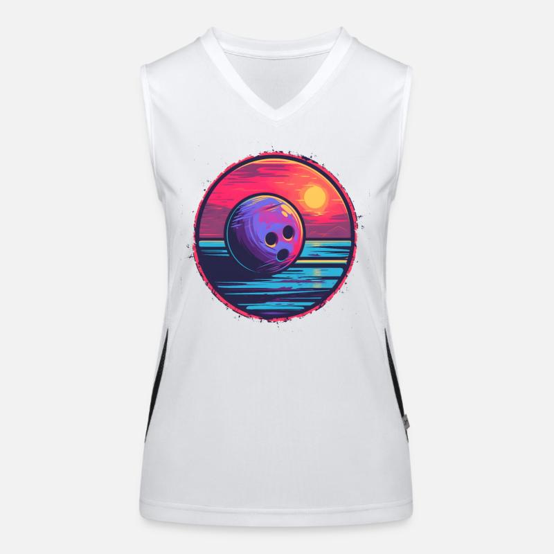 Bowling Retrowave Débardeur respirant contrasté Femme
