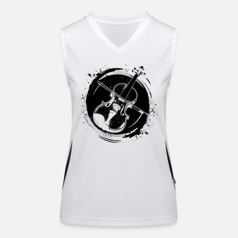 Fiddle Sketch Women's Functional Contrast Tank Top