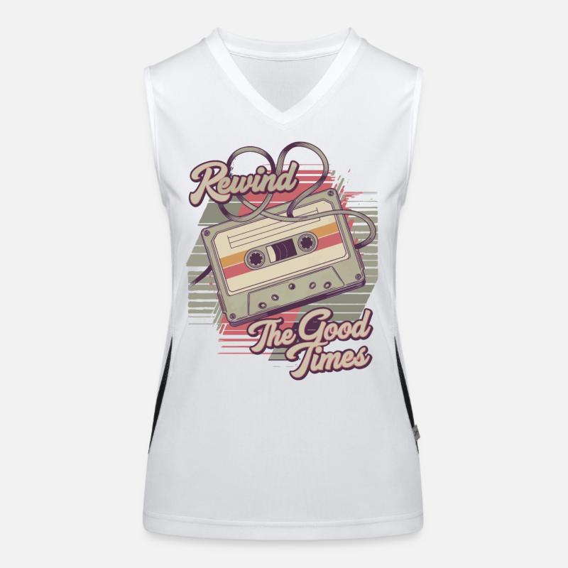 Rewind the Good Times Vintage Cassette Design Women's Functional Contrast Tank Top