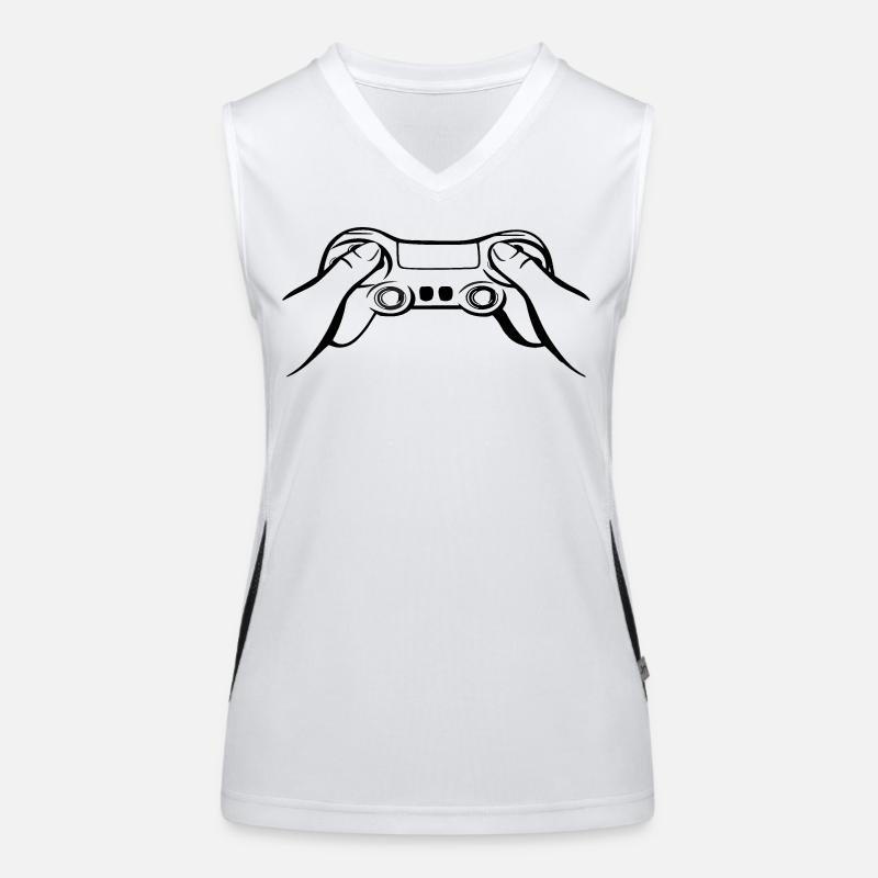 Gamecontroller schwarz Funktionelles Kontrast-Tank Top für Frauen
