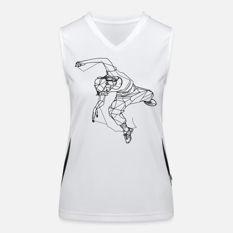 Breakdancer Skizze Funktionelles Kontrast-Tank Top für Frauen