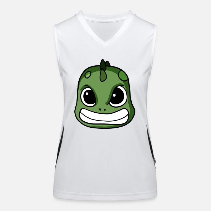 Dino Sauer upsets dinosaur head Women's Functional Contrast Tank Top