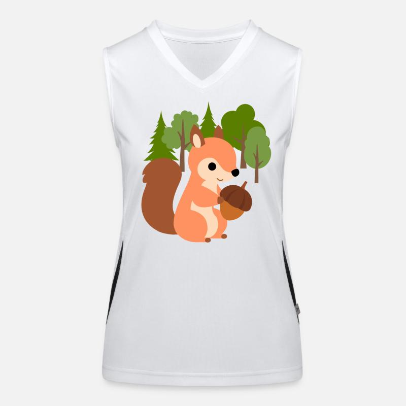 Eichhörnchen mit Nuss Funktionelles Kontrast-Tank Top für Frauen