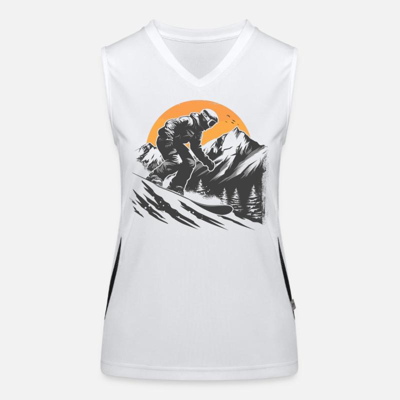Snowboarder Drawing Women's Functional Contrast Tank Top