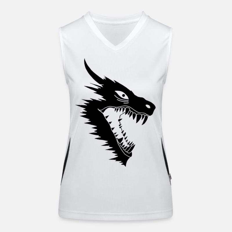 Angriff des Schwarzen Drachen Funktionelles Kontrast-Tank Top für Frauen
