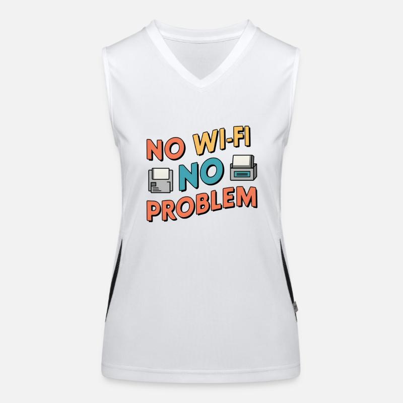 No Wi-Fi, No Problem Funktionelles Kontrast-Tank Top für Frauen