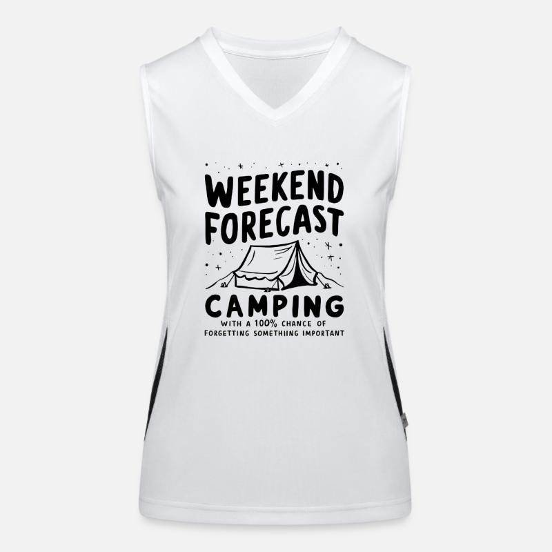 Weekend Camping Forecast Funktionelles Kontrast-Tank Top für Frauen