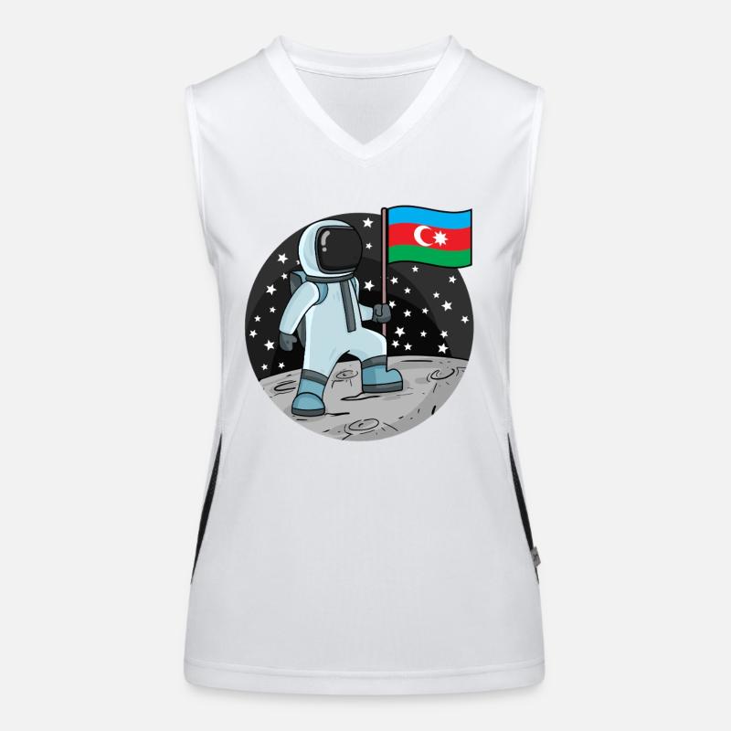 Drapeau astronaute Azerbaïdjan Débardeur respirant contrasté Femme