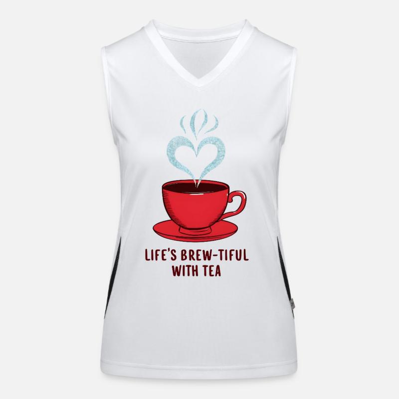 Life's Brew-tiful with Tea Funktionelles Kontrast-Tank Top für Frauen