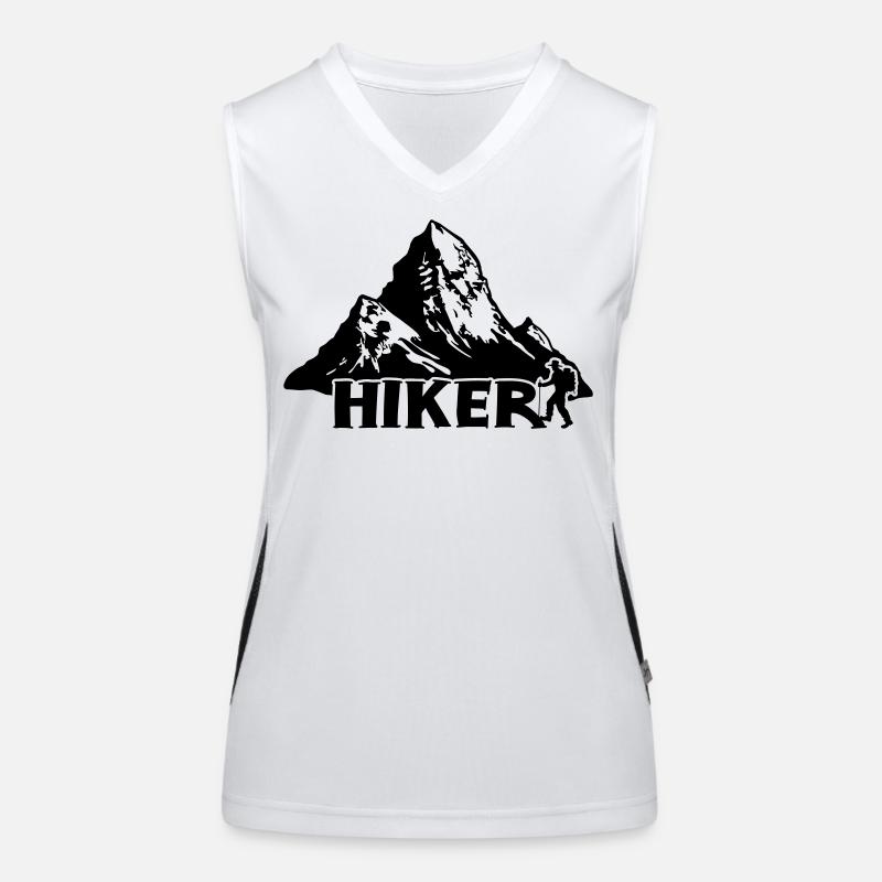 Wanderer - Bergwanderung [Schwarz] Funktionelles Kontrast-Tank Top für Frauen