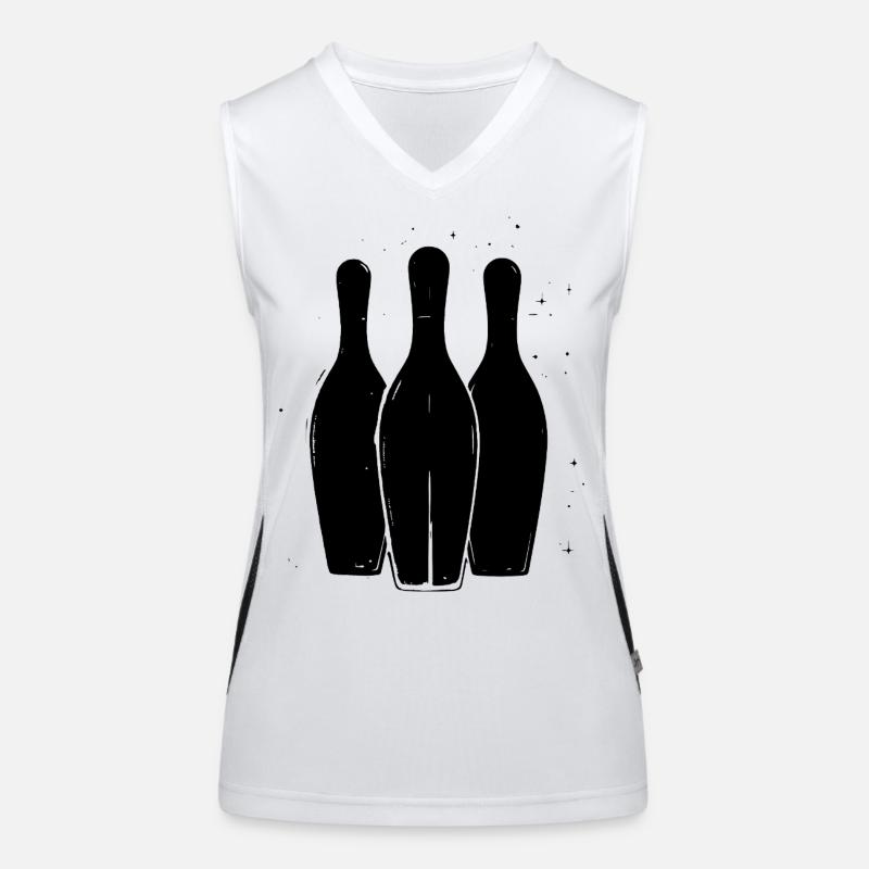 Bowling Drawing Women's Functional Contrast Tank Top