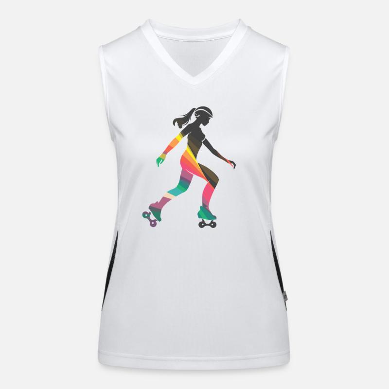 Roller skating girl Women's Functional Contrast Tank Top