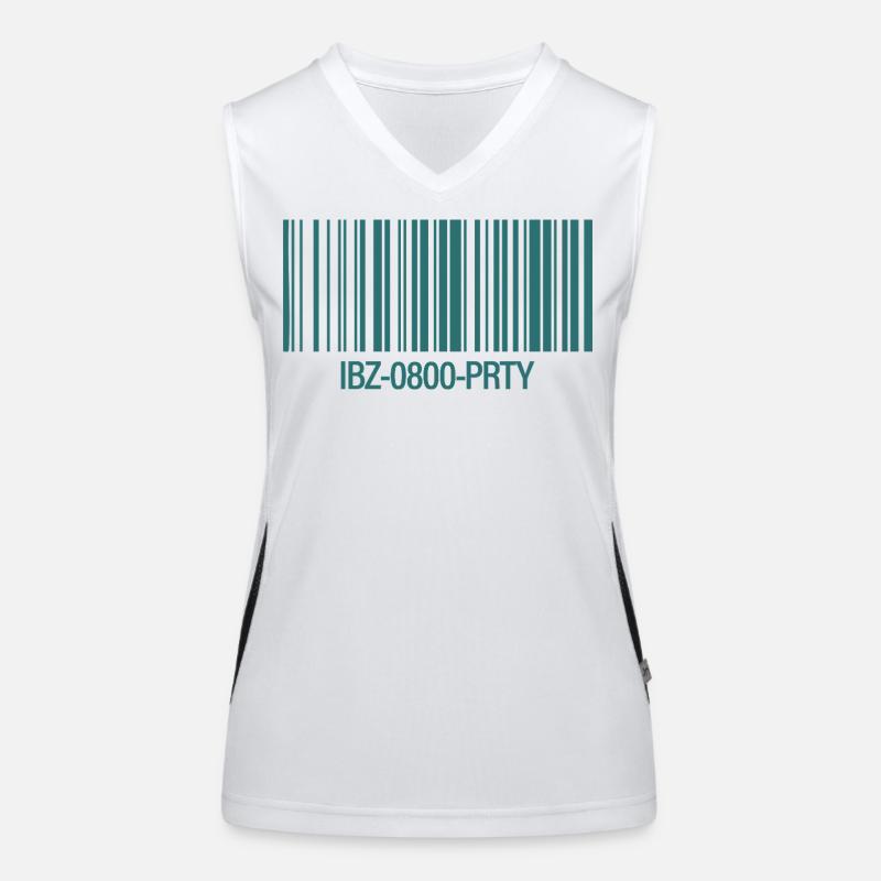 IBZ-0800-PRTY – Barcode Party Ticket Funktionelles Kontrast-Tank Top für Frauen