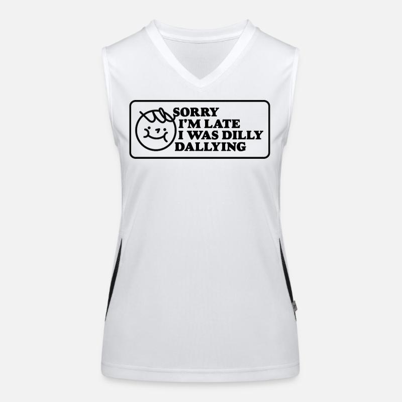 Sorry I'm Late – Playful Statement Women's Functional Contrast Tank Top