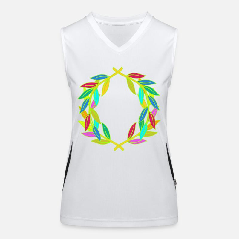 Regenbogen Lorbeerkranz Lorbeer Funktionelles Kontrast-Tank Top für Frauen