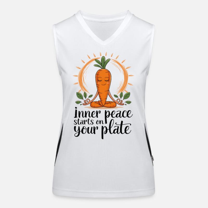 Innere Ruhe beginnt auf dem Teller Funktionelles Kontrast-Tank Top für Frauen