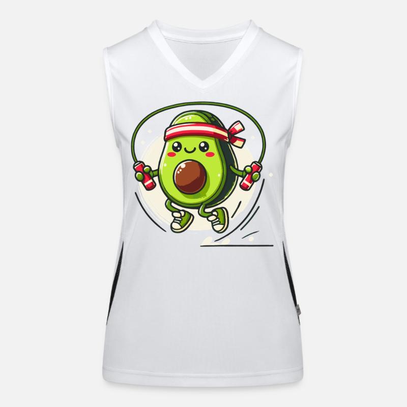 Jumping Avocado Workout Spaß Funktionelles Kontrast-Tank Top für Frauen