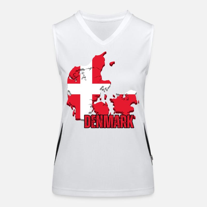 Fierté danoise, drapeau du Danemark Débardeur respirant contrasté Femme