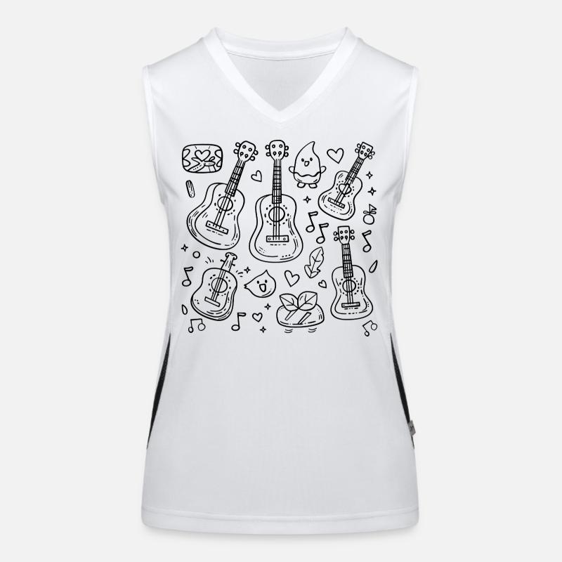 Ukulele Comic Style Women's Functional Contrast Tank Top