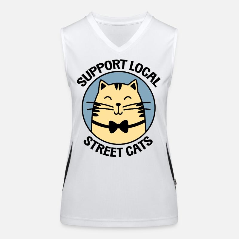 Chat noeud papillon chic - Chat de dessin animé élégant Débardeur respirant contrasté Femme