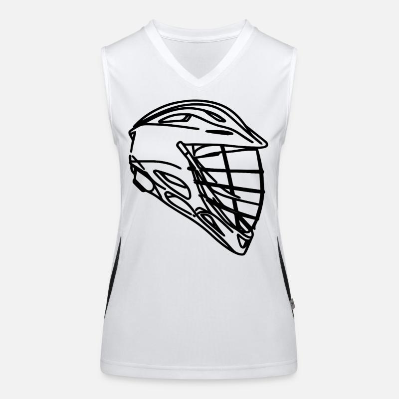 Lacrosse Helmet Drawing Women's Functional Contrast Tank Top