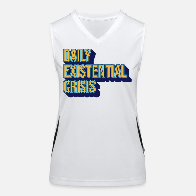Daily existential crisis – humor meets reality Women's Functional Contrast Tank Top